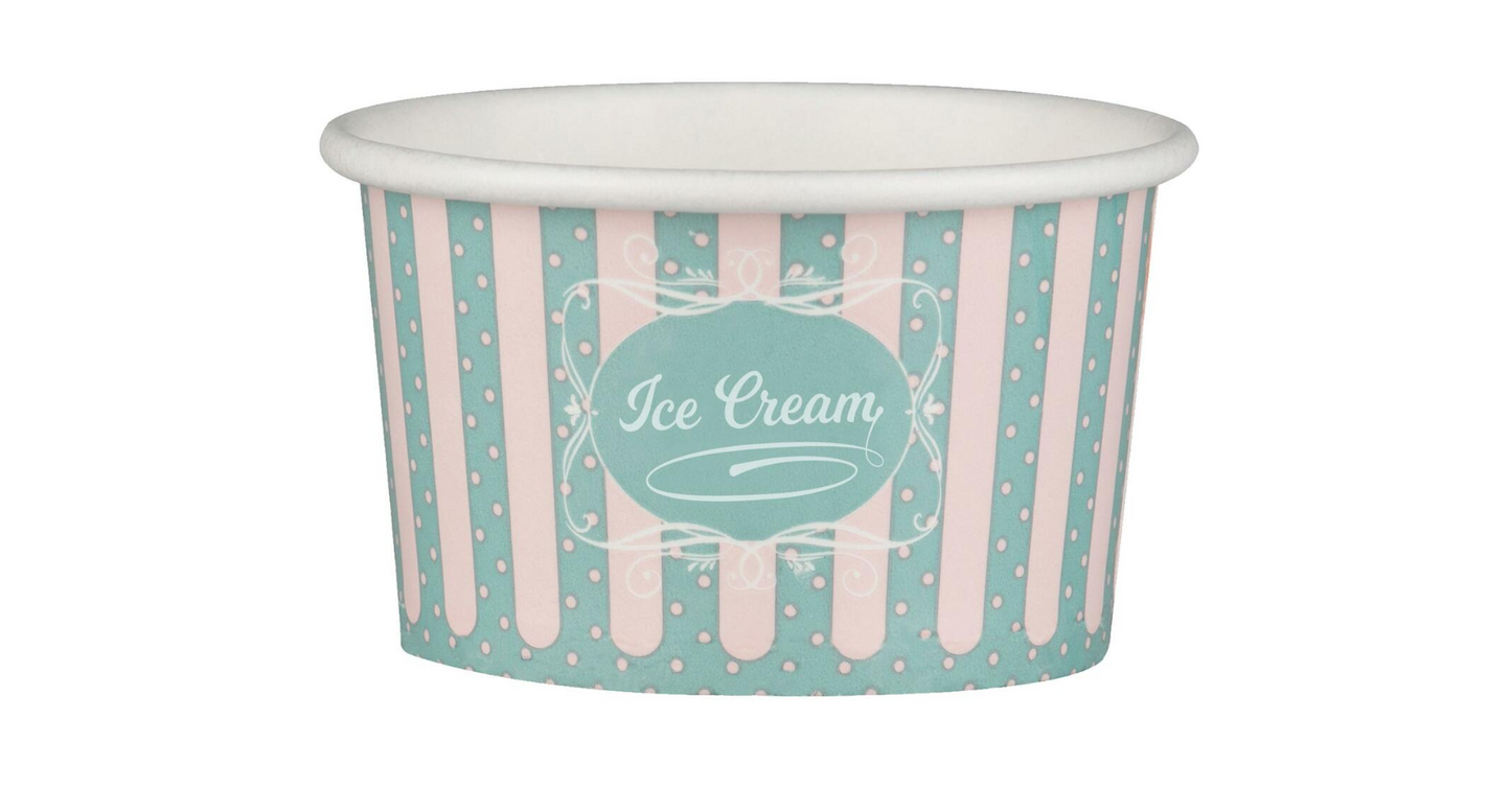 Eisbecher aus Papier Patisserie ICE CREAM Motiv 125ml 4oz, 50 Stk.