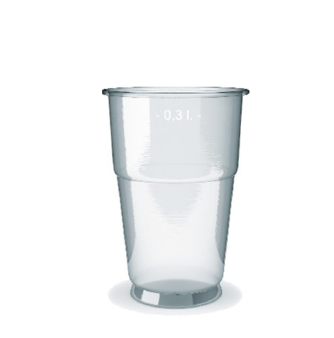 Trinkbecher 300ml Bierbecher .pp klar 50 stück